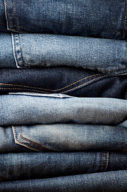les détails du tissu blue jeans