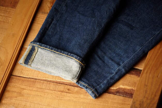 les détails du tissu blue jeans