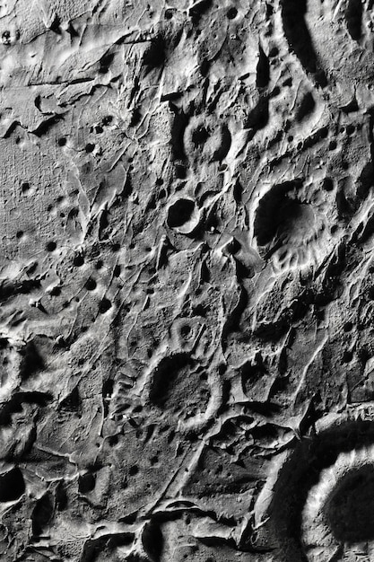 Détails en noir et blanc du concept de texture de lune