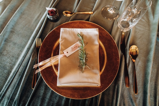 détails sur une table de mariage