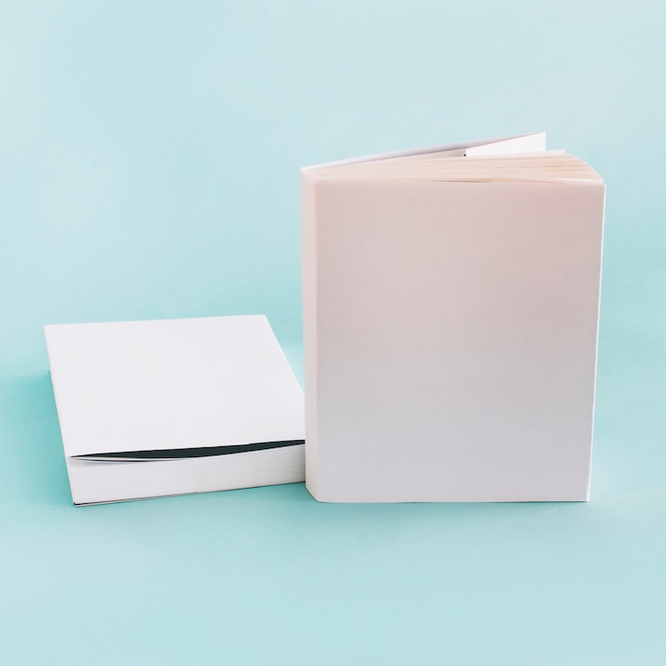 Photo gratuit deux livres dans des emballages blancs