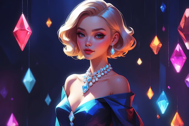 Photo gratuit des diamants luxueux, de l'art numérique