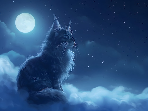 Photo gratuite digital art portrait of adorable pet in heaven