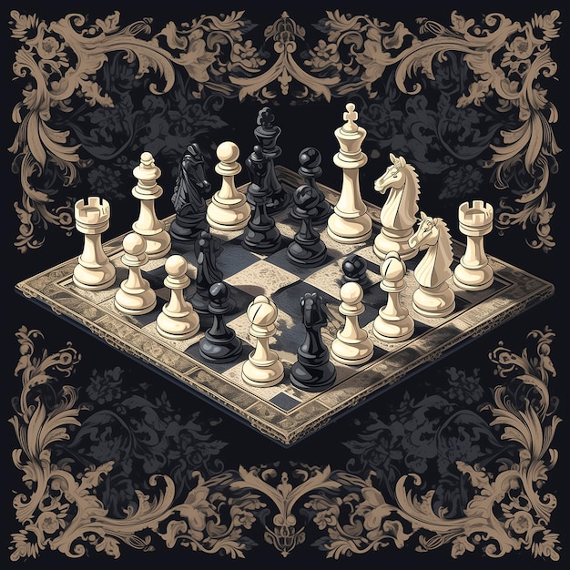 Photo gratuite digital art style abstract chess pieces