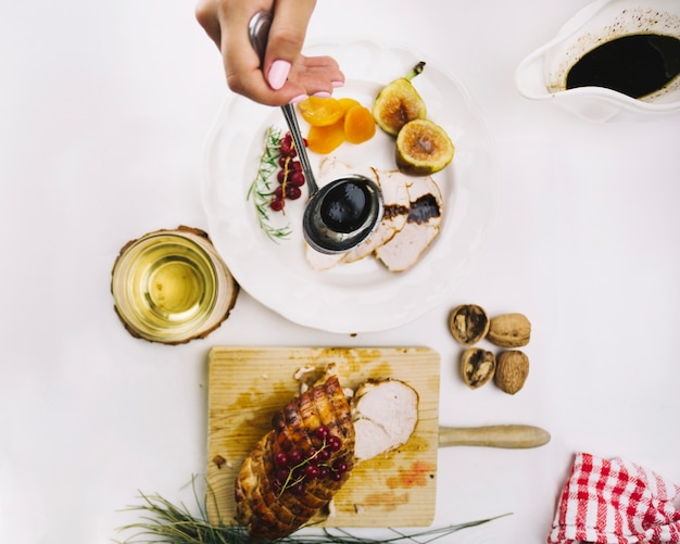 Dîner de remerciement délicieux