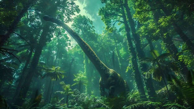 Le dinosaure sauropode dans la nature
