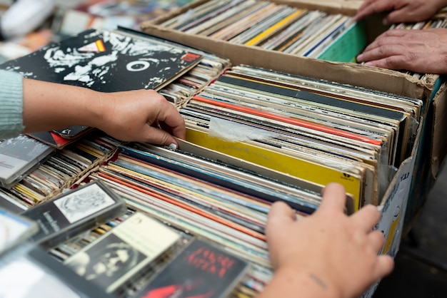 Disques vintage à angle élevé du marché de l'occasion