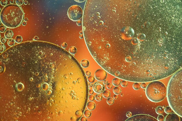 Divers texture abstraite de bulles vertes et orange