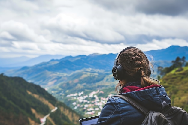 Photo gratuite diverse young people being digital nomads and working remotely from dreamy locations