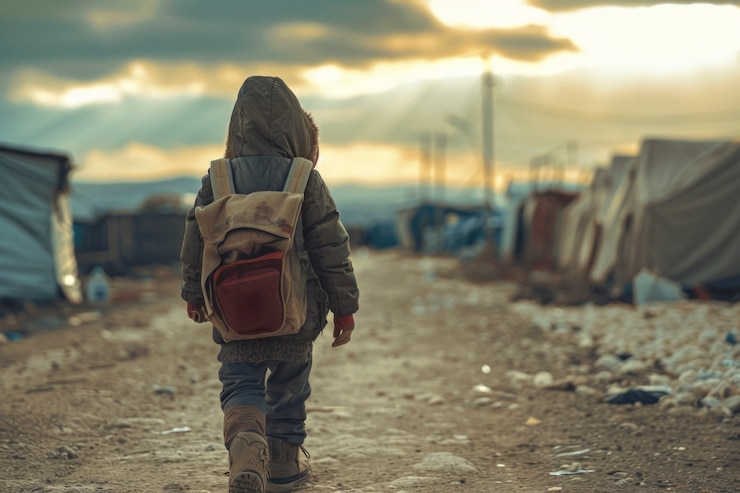 Photo gratuit diverses personnes dans les camps de réfugiés