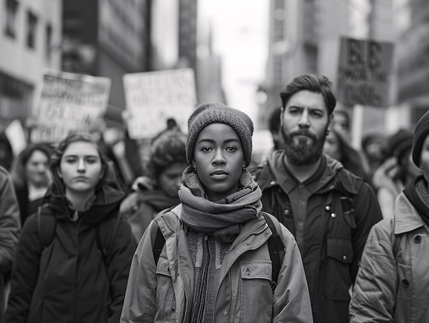 Photo gratuite diverses personnes prenant part aux manifestations