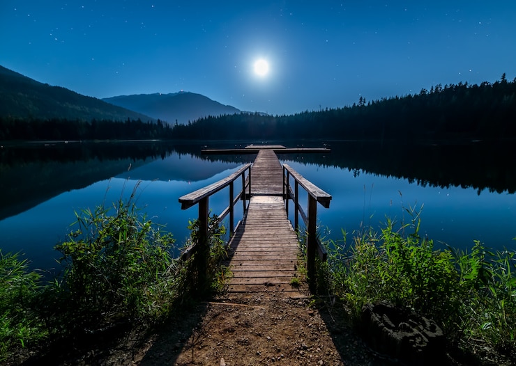 Photo gratuit dock en bois brun