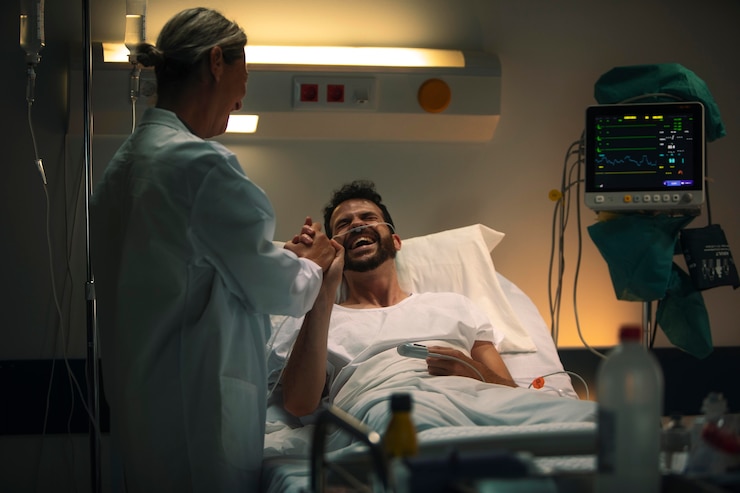 Photo gratuit docteur vérifiant un de ses patients