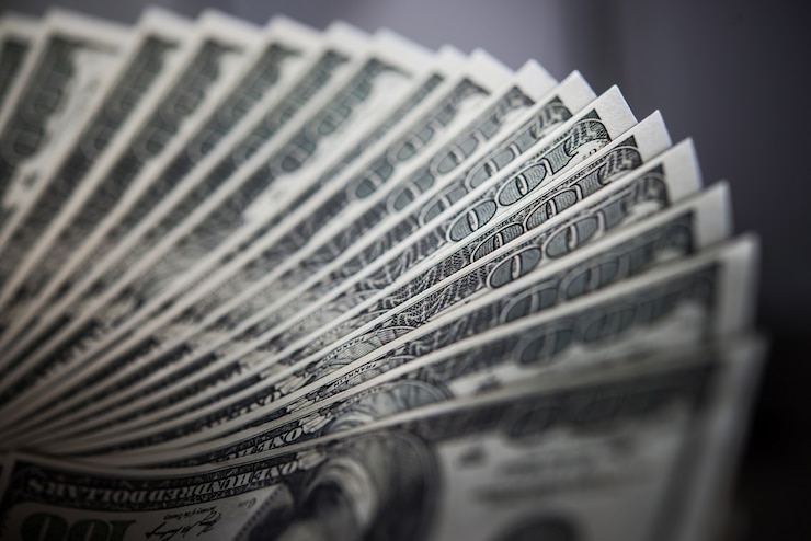 Photo gratuit dollar billie. argent fond