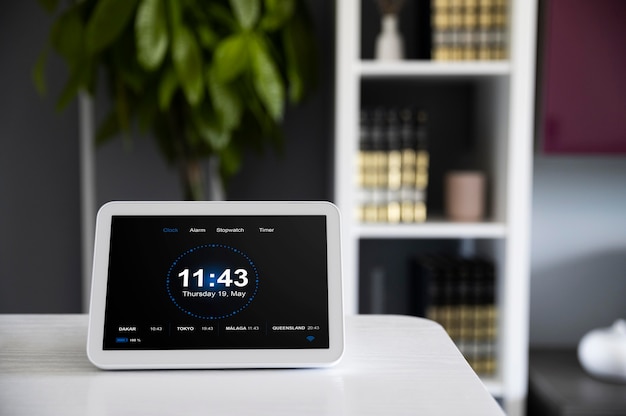 Domotique avec appareil sur le bureau