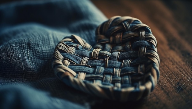 Douceur de la laine bleue tricotée à l'élégance rustique générée par l'IA