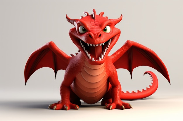 Le dragon en 3D est mignon.