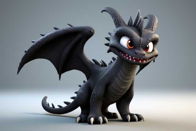 Photo gratuite le dragon en 3d est mignon.