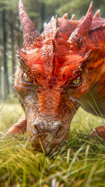 Photo gratuite un dragon très détaillé.