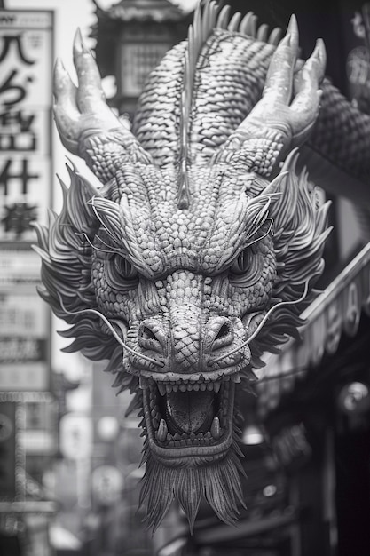 Un dragon très détaillé.