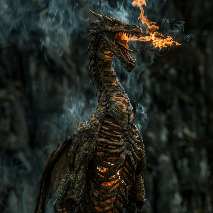 Photo gratuit un dragon très détaillé.