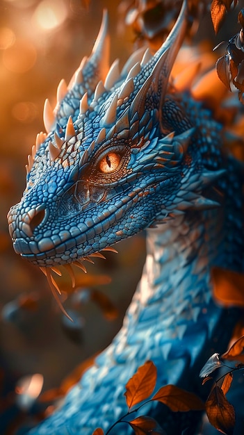 Photo gratuite un dragon très détaillé.