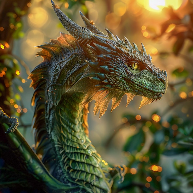 Photo gratuite un dragon très détaillé.