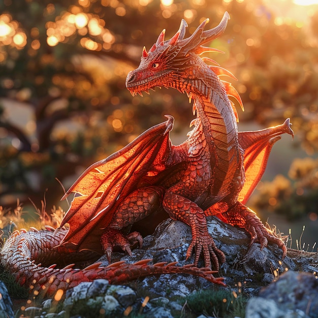 Photo gratuite un dragon très détaillé.