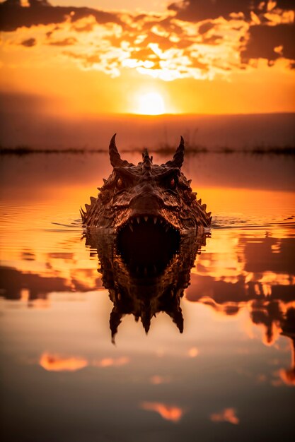 Dragons et image d'intelligence artificielle fantastique