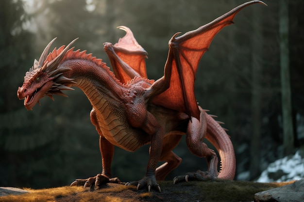 Dragons et image d'intelligence artificielle fantastique