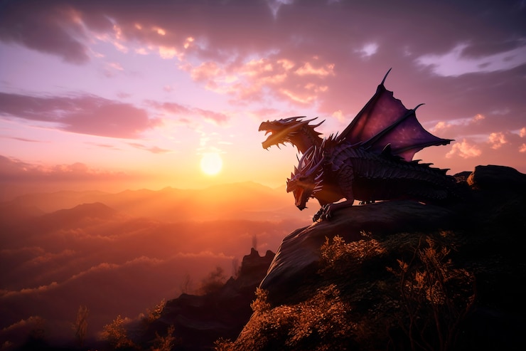 Photo gratuit dragons et image d'intelligence artificielle fantastique