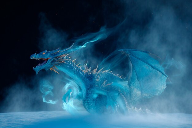 Dragons et image d'intelligence artificielle fantastique