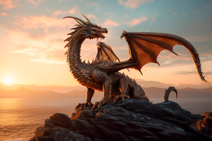 Photo gratuit dragons et image d'intelligence artificielle fantastique