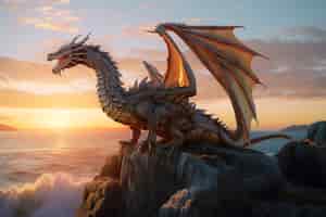 Photo gratuite dragons et image d'intelligence artificielle fantastique