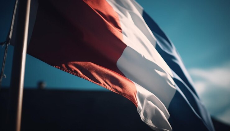 Photo gratuit drapeau américain flottant au vent fièrement généré par l'ia