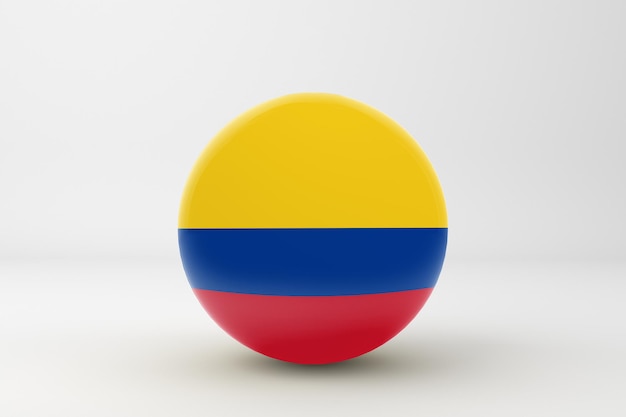 Photo gratuite drapeau de la colombie sur fond blanc