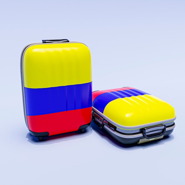 Photo gratuite drapeau colombien sur les bagages