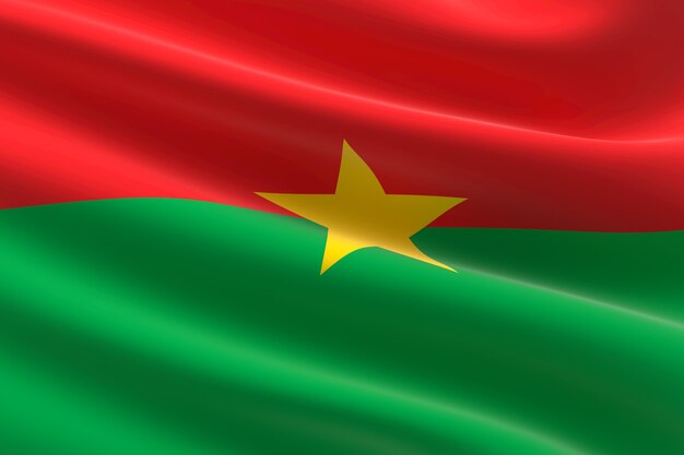 Le Drapeau Du Burkina Faso Est Représenté Sur Un Tissu De Sport Avec De