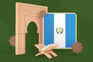 Photo gratuite drapeau du guatemala du ramadan et fond islamique