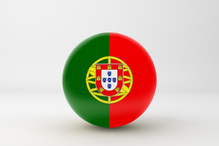 Photo gratuit drapeau du portugal sur fond blanc