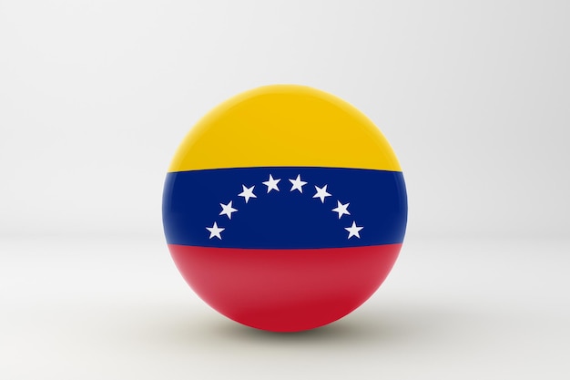 Photo gratuite drapeau du venezuela sur fond blanc