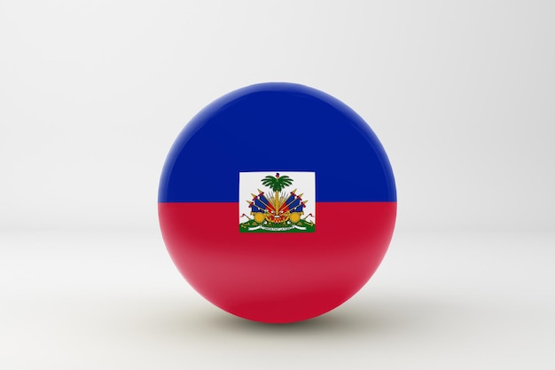 Photo gratuite drapeau d'haïti sur fond blanc