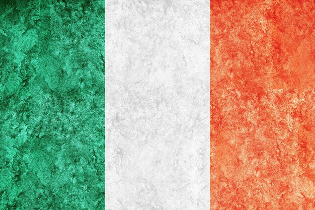 Drapeau Irlande métallique, drapeau texturé, drapeau grunge