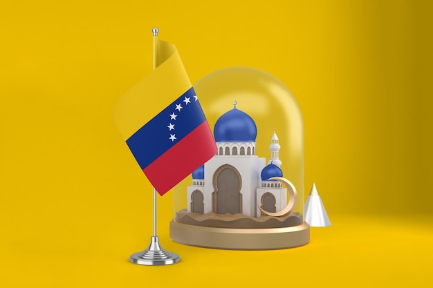 Photo gratuite drapeau et mosquée du venezuela du ramadan