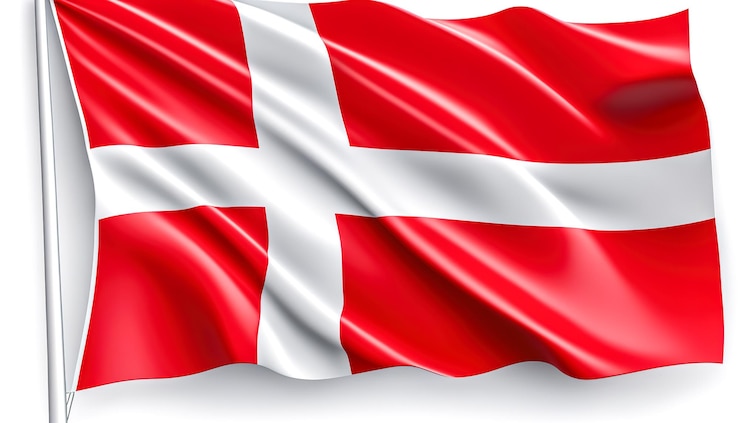 Photo gratuit drapeau national du danemark fond texturé ai générative