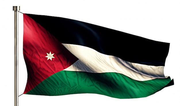 Photo gratuite drapeau national de la jordanie isolé fond blanc 3d