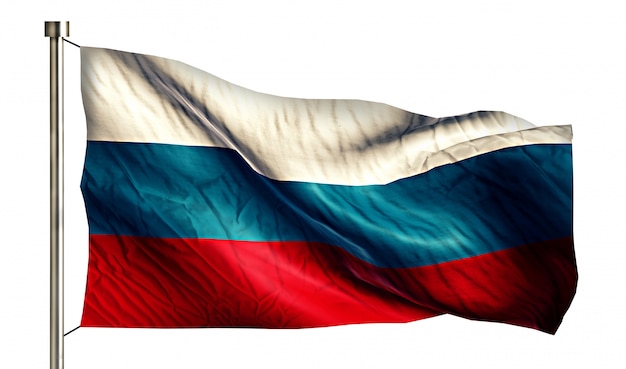 Photo gratuite drapeau national de russie isolé fond blanc 3d