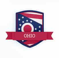 Photo gratuite drapeau de l'ohio avec bannière