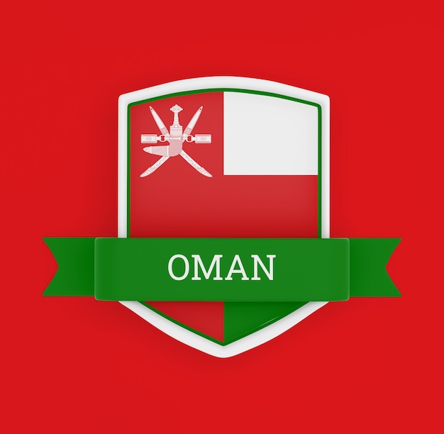 Drapeau d'Oman avec bannière