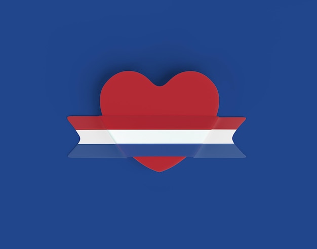 Photo gratuite drapeau pays-bas coeur bannière